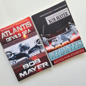 5/$12 - 2 Books Atlantis Devils Sea 3 Battle for Atlantis 6 Mayer SciFi Military